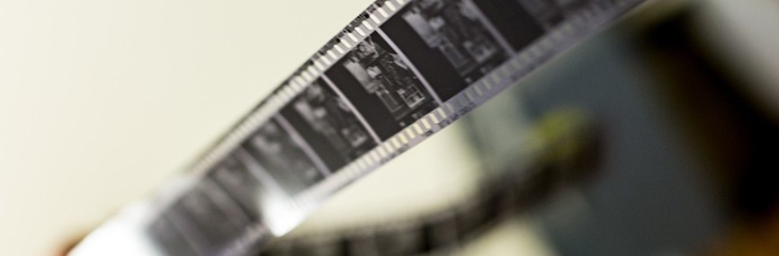 A picture of a developed black and white film
