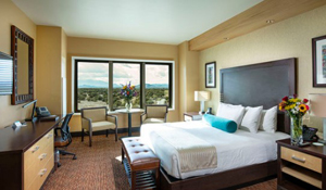 A photo of a hotel room in the Twin Arrows Navajo Hotel, AZ.